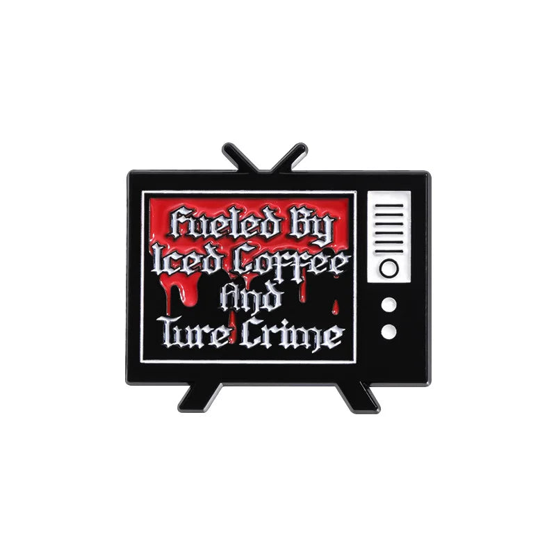 True Crime Enamel Pin – Iced Coffee TV Collectible