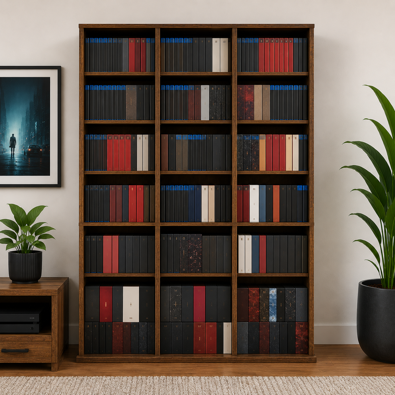 Adjustable Shelf Media Storage Tower – Cabinet for Blu-rays, DVDs, CDs & Video Games