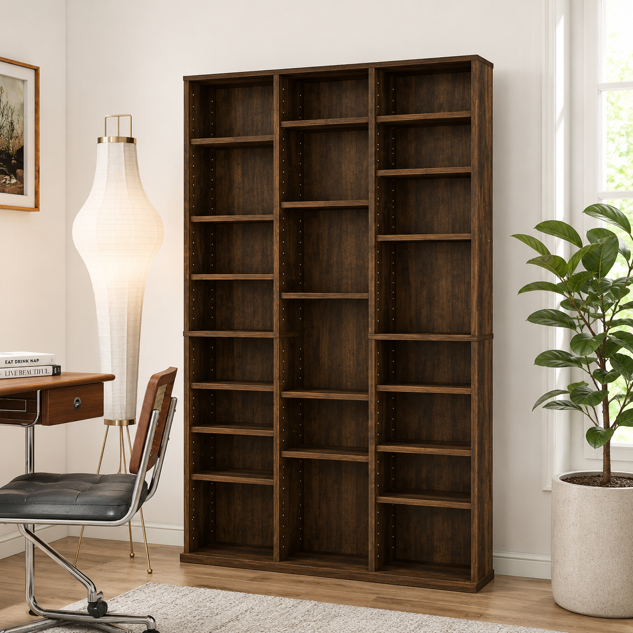 Adjustable Shelf Media Storage Tower – Cabinet for Blu-rays, DVDs, CDs & Video Games