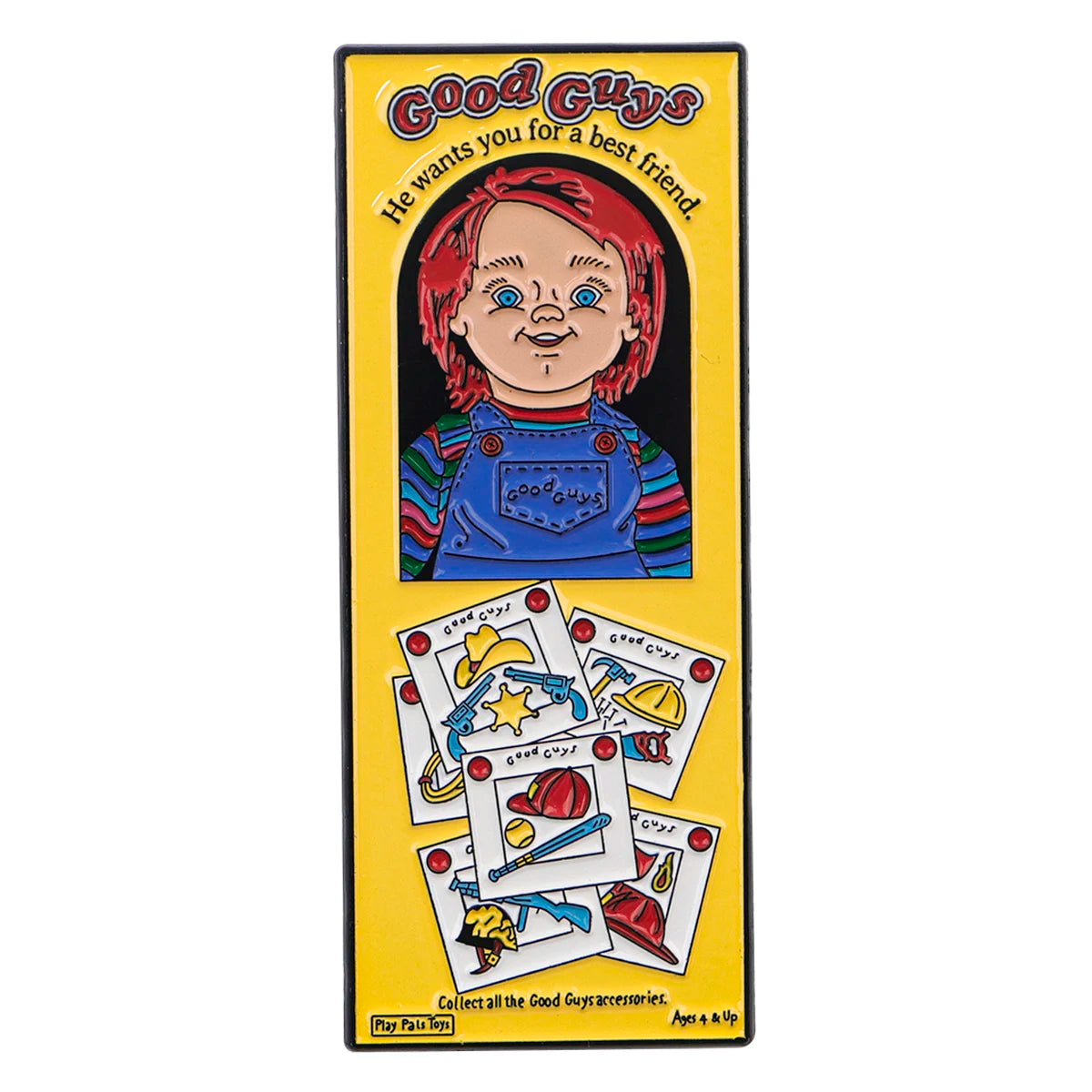 Chucky Enamel Pin – Good Guys Box Collectible