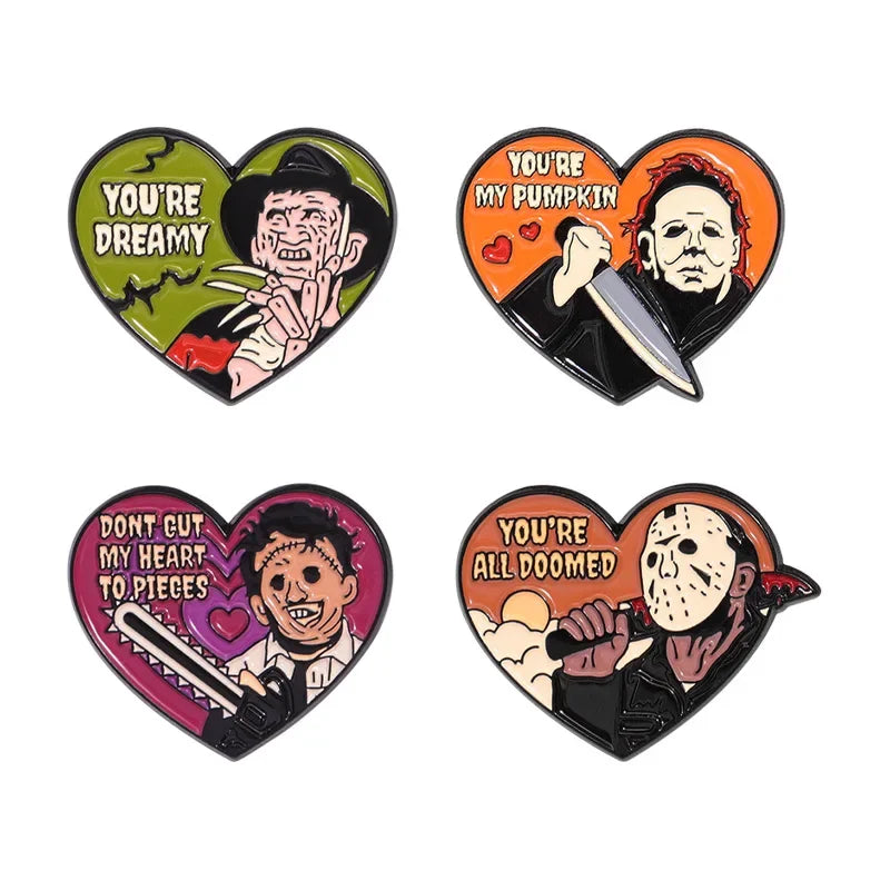 Classic Horror Slashers Enamel Pin – Horror Movie Set