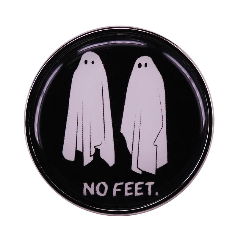 Ghost Enamel Pin – No Feet Halloween Collectible