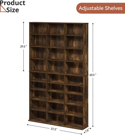 Adjustable Shelf Media Storage Tower – Cabinet for Blu-rays, DVDs, CDs & Video Games