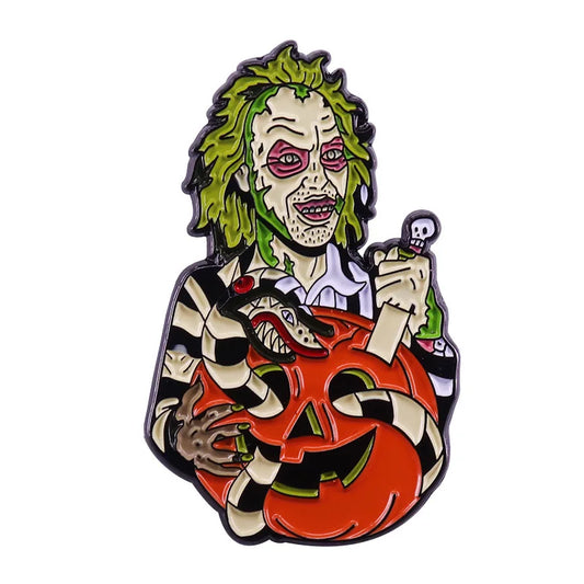 Beetlejuice Enamel Pin – Jack-o'-Lantern Collectible