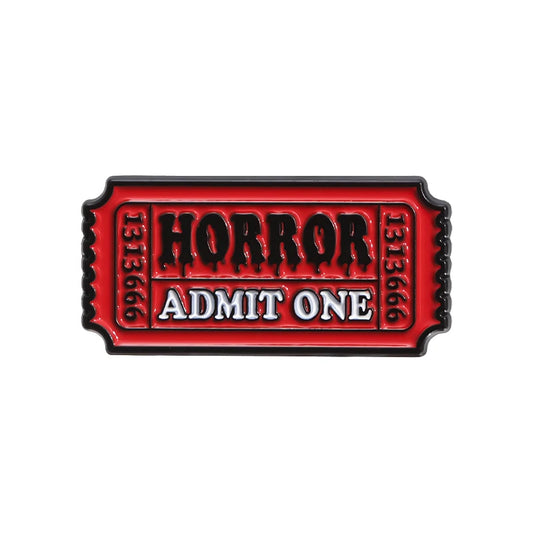 Horror Ticket Enamel Pin – Admit One Collectible