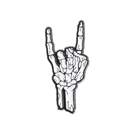 Skeleton Hand Enamel Pin – Horror Collectible