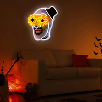 Terrifier Art the Clown LED Neon Sign – USB Movie Room Wall Decor for Horror Fans, Home Theater & Halloween