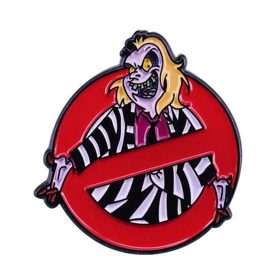 Beetlejuice Enamel Pin – No Ghost Logo Collectible