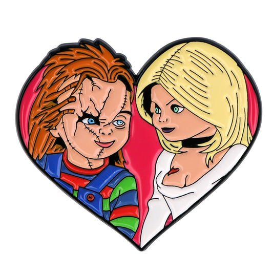 Chucky and Tiffany Enamel Pin – Bride of Chucky Collectible