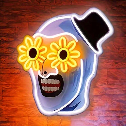Terrifier Art the Clown LED Neon Sign – USB Movie Room Wall Decor for Horror Fans, Home Theater & Halloween