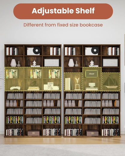 Adjustable Shelf Media Storage Tower – Cabinet for Blu-rays, DVDs, CDs & Video Games
