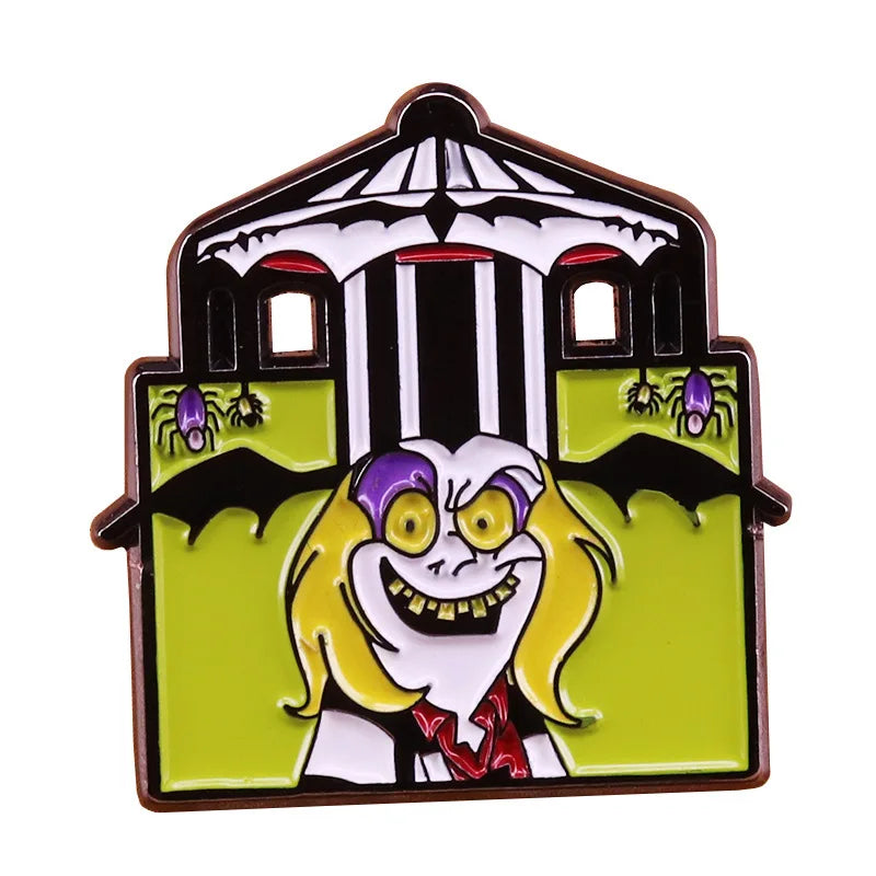 Beetlejuice Enamel Pin – Haunted House Collectible
