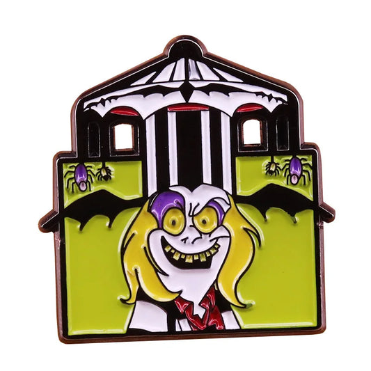 Beetlejuice Enamel Pin – Haunted House Collectible