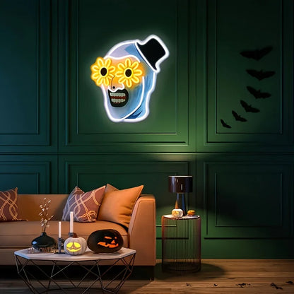Terrifier Art the Clown LED Neon Sign – USB Movie Room Wall Decor for Horror Fans, Home Theater & Halloween