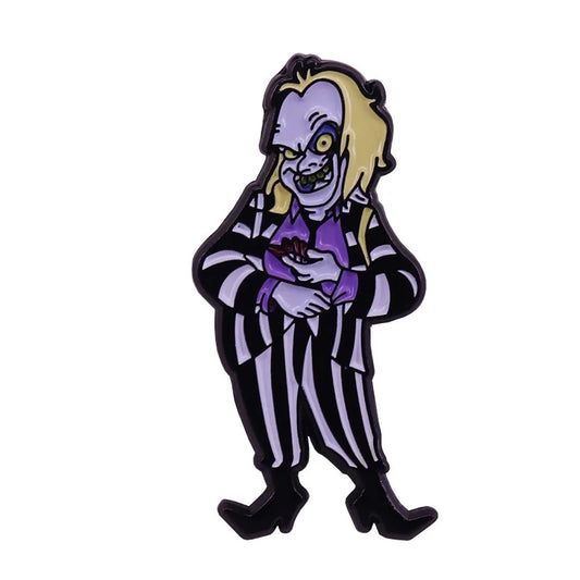 Beetlejuice Enamel Pin – Striped Suit Collectible